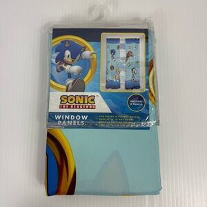 Sega Sonic the Hedgehog Kids Room Window Curtains 2 Panels Drapes 82"  x 63" NEW